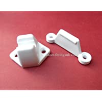 1 tope para puerta véneta para caravanas y autocaravanas estáticas o móviles. Freno retenedor. Color blanco.